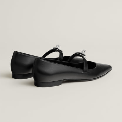  Hermes Kelly Ballet Flat Noir