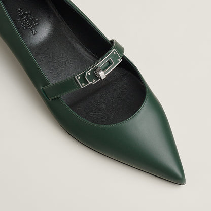  Hermes Kelly Ballet Flat Vert Bouteille