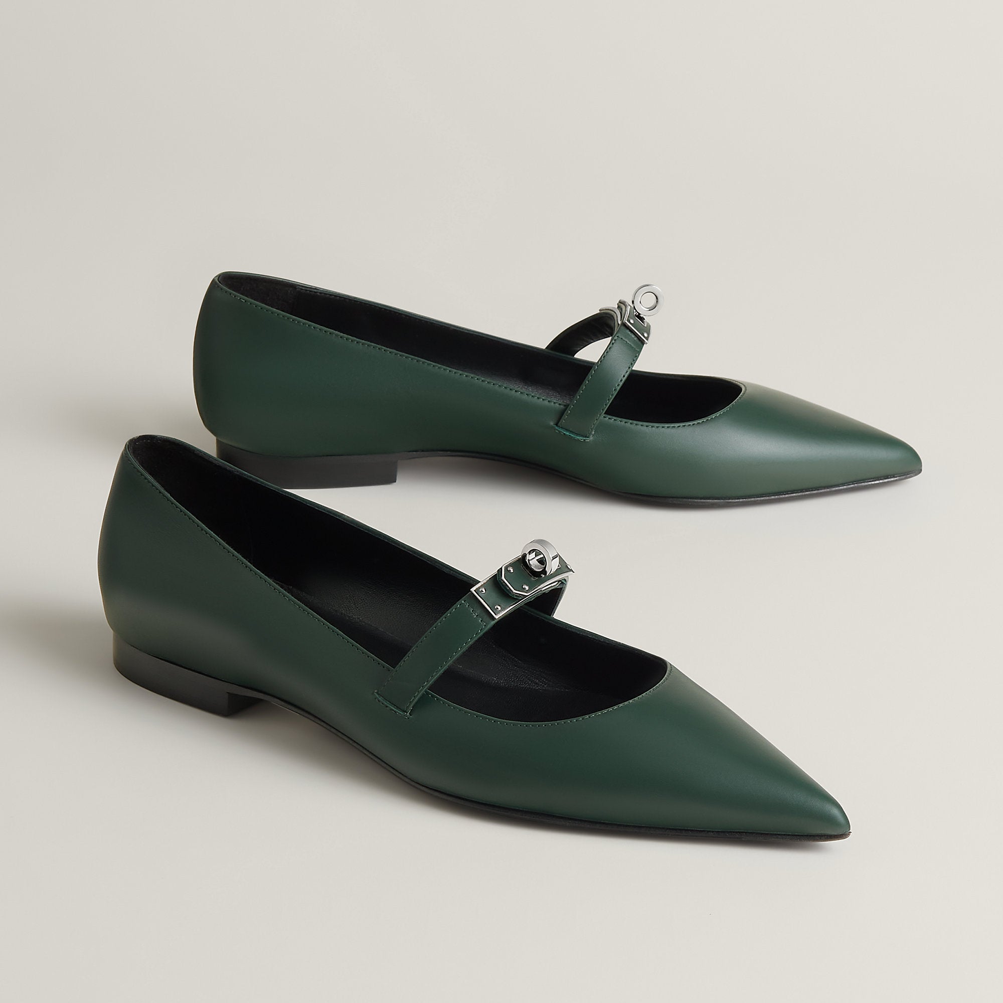  Hermes Kelly Ballet Flat Vert Bouteille