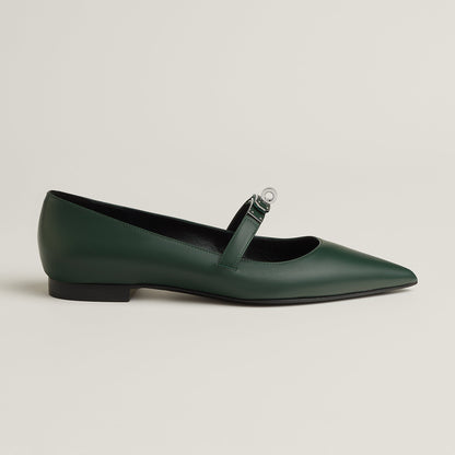  Hermes Kelly Ballet Flat Vert Bouteille