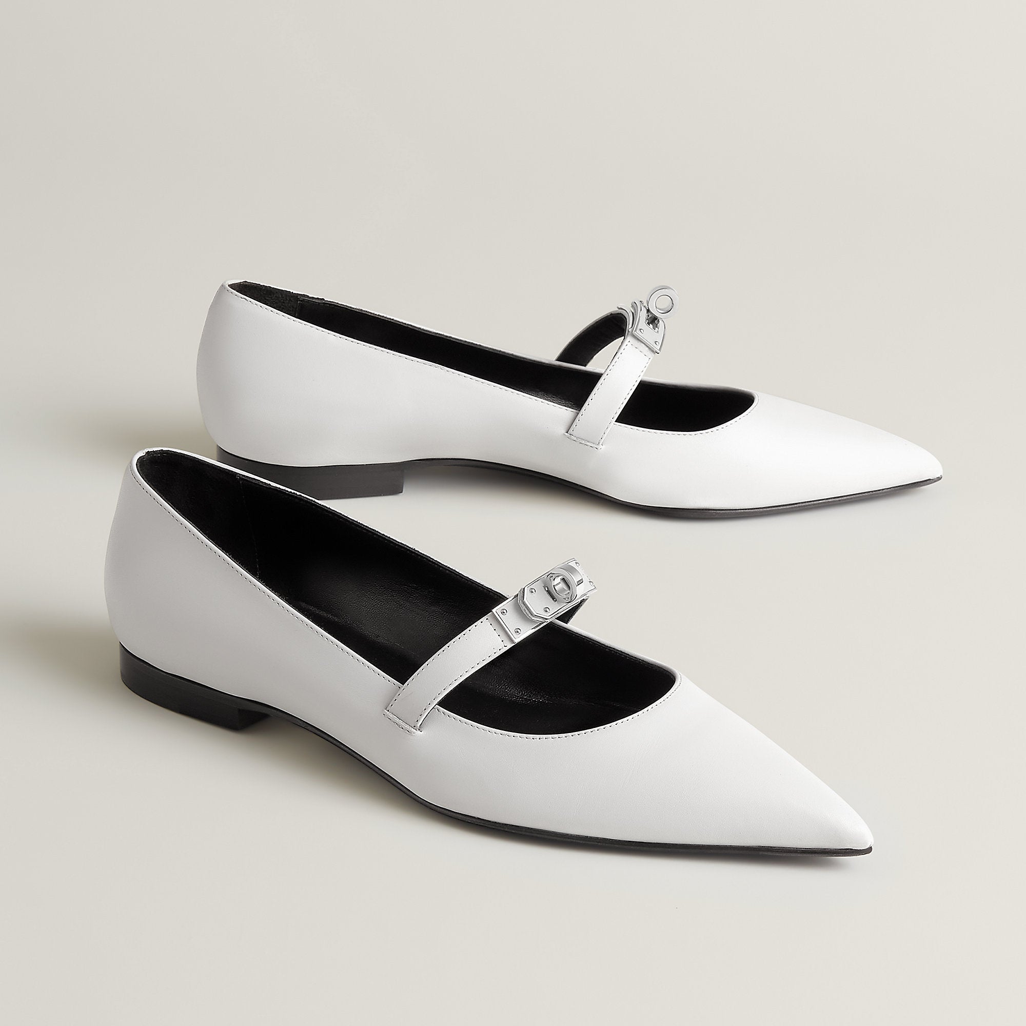  Hermes Kelly Ballet Flat Gris Clair
