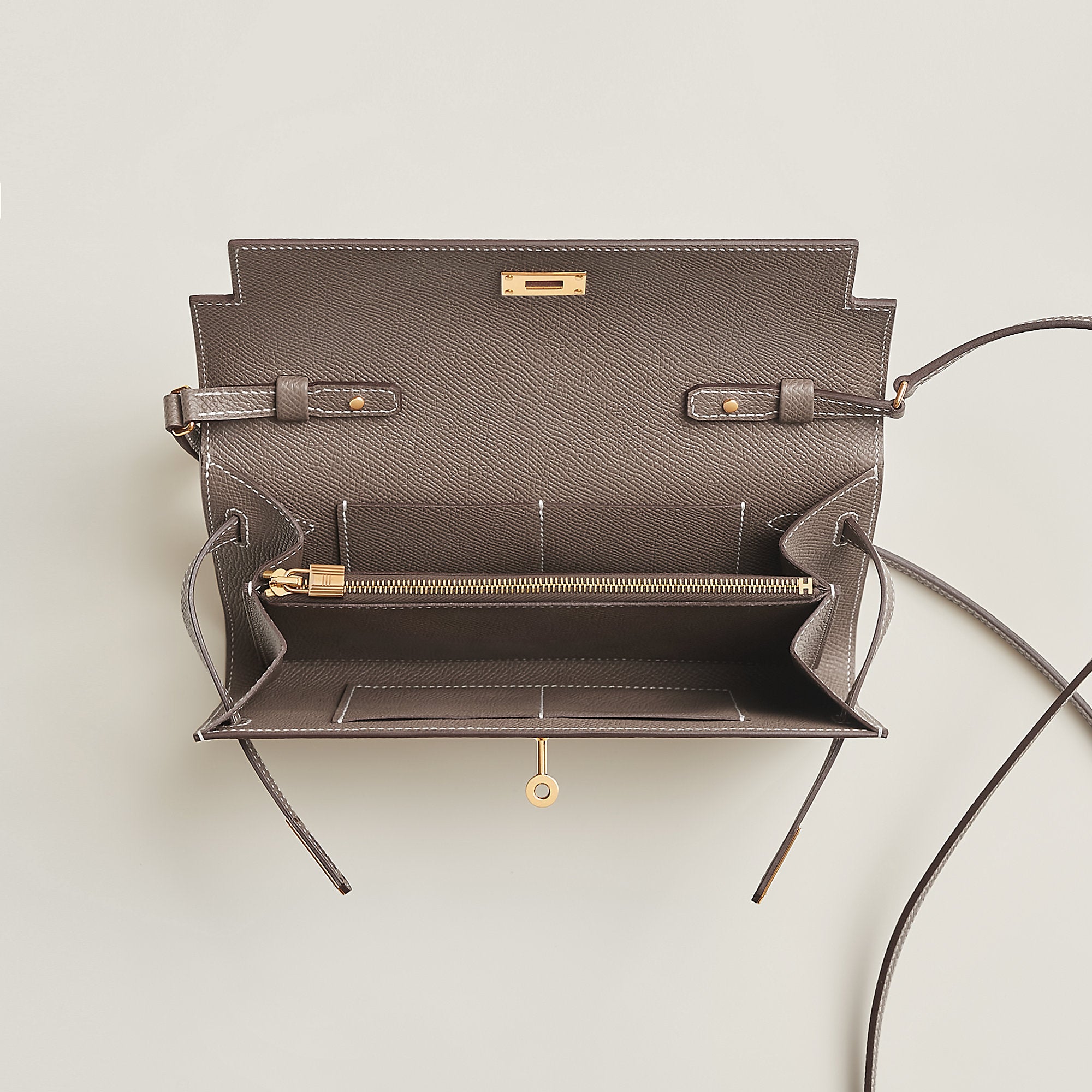  Hermes Kelly Classique To Go Wallet Gris Tain