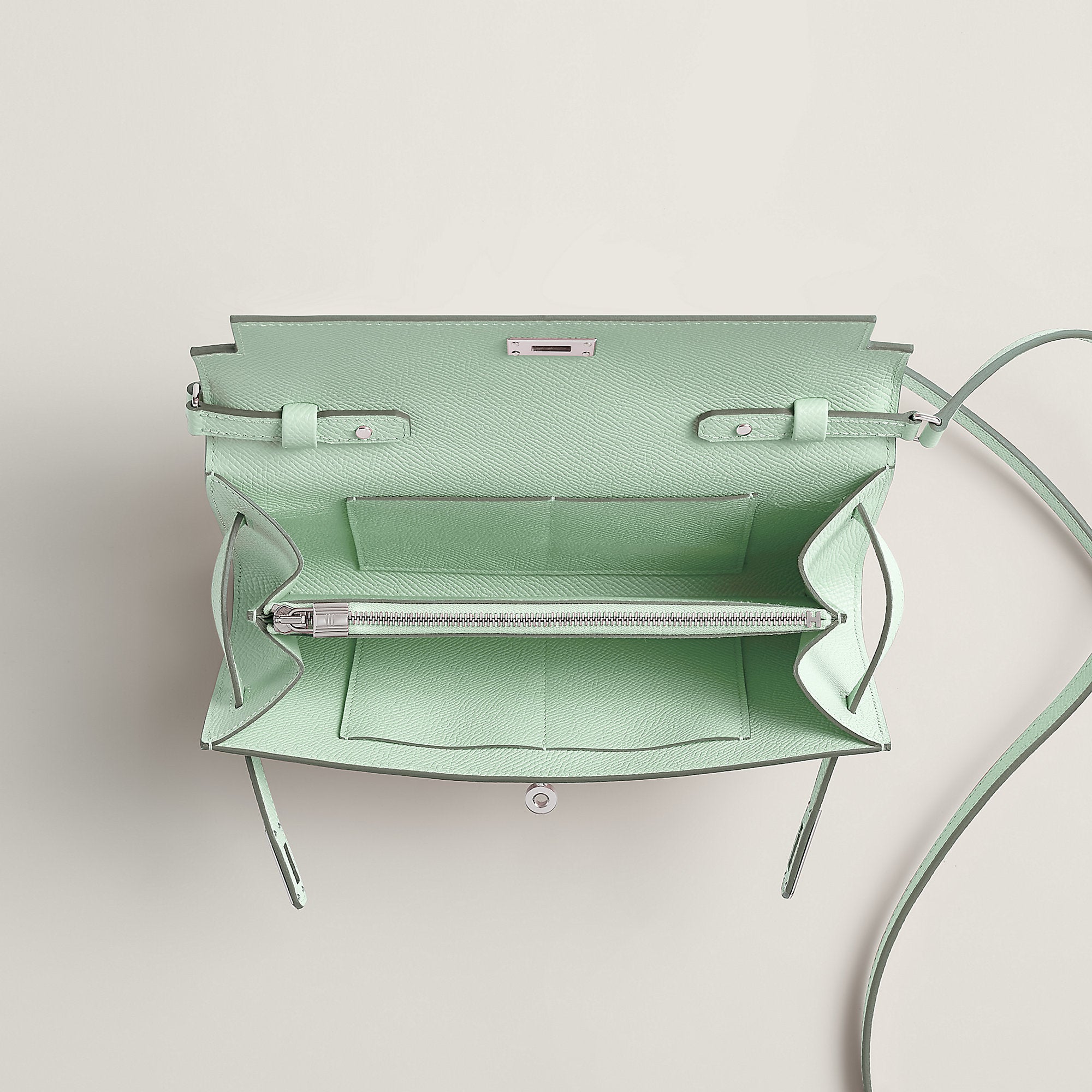  Hermes Kelly Classique To Go Wallet Gris Tain