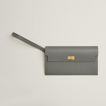  Hermes Kelly Pocket Long Wallet Gris Meyer
