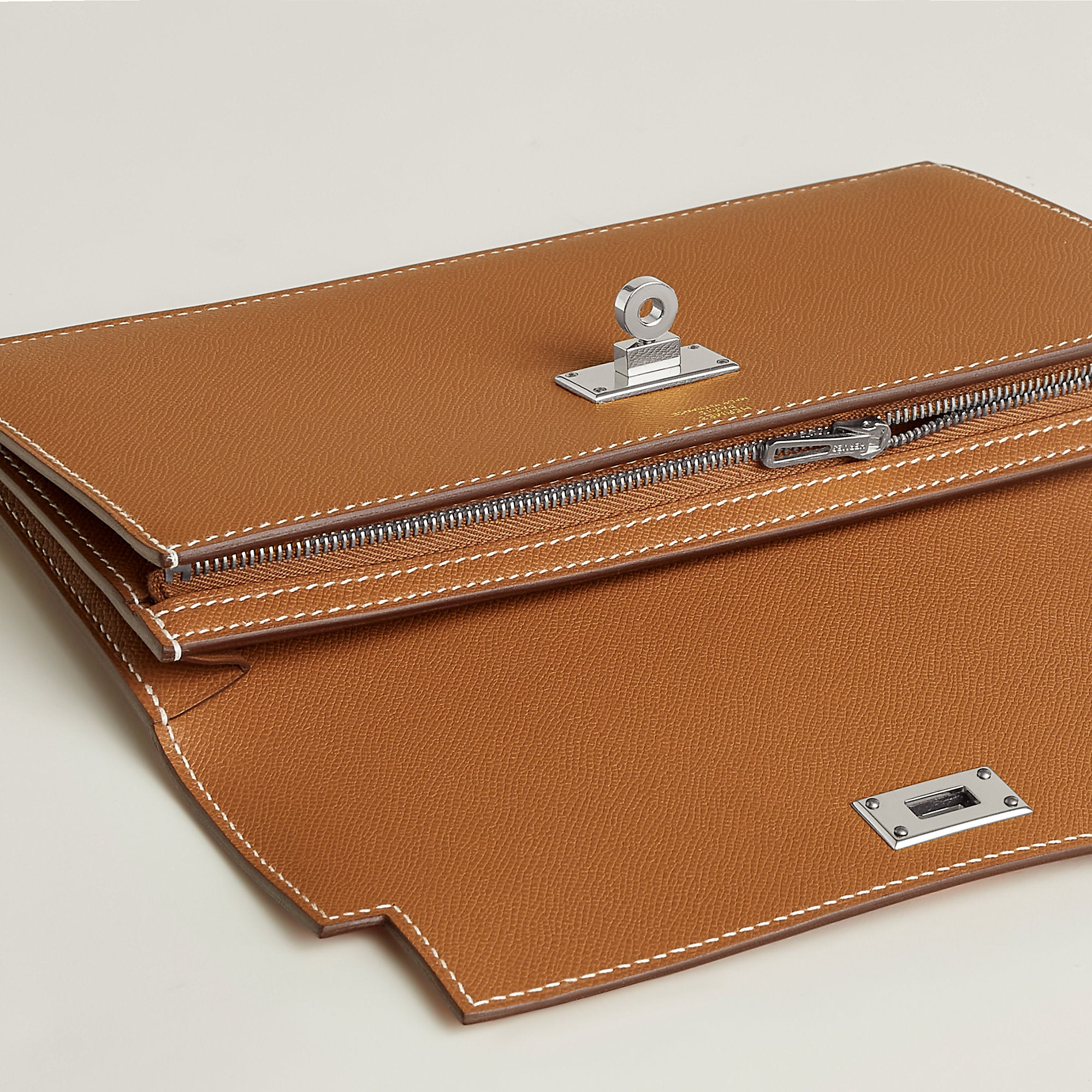  Hermes Kelly Pocket Long Wallet Gris Meyer