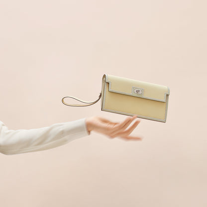  Hermes Kelly Pocket Long Wallet Toupe