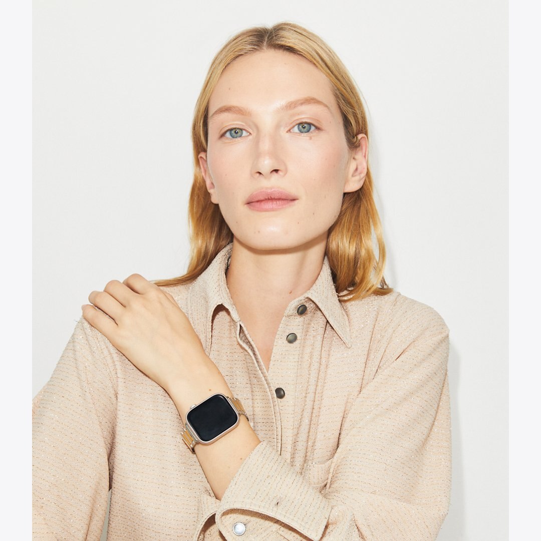 Tory Burch Kira Band for Apple Watch SILVER/LIGHT PINK