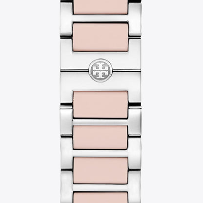 Tory Burch Kira Band for Apple Watch SILVER/LIGHT PINK