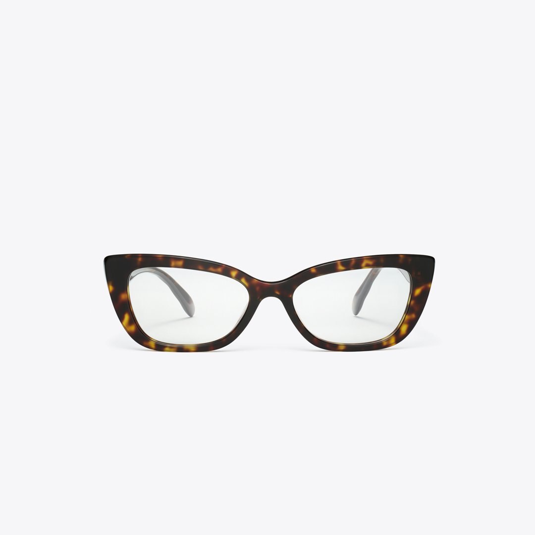 Tory Burch Kira Cat-Eye Eyeglasses DARK TORTOISE