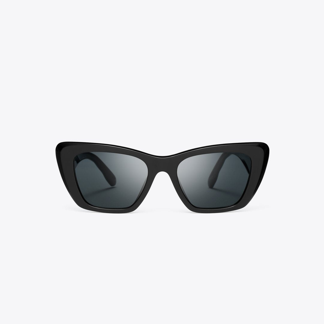 Tory Burch Kira Cat-Eye Sunglasses BLACK/DARK GREY