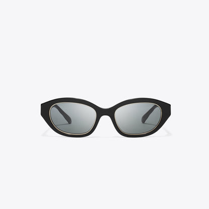 Tory Burch Kira Cat-Eye Sunglasses BLACK/DARK GRAY