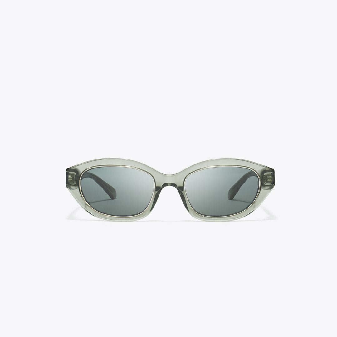 Tory Burch Kira Cat-Eye Sunglasses TRANSPARENT SAGE/DARK GRAY