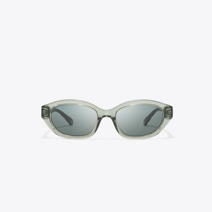 Tory Burch Kira Cat-Eye Sunglasses TRANSPARENT SAGE/DARK GRAY