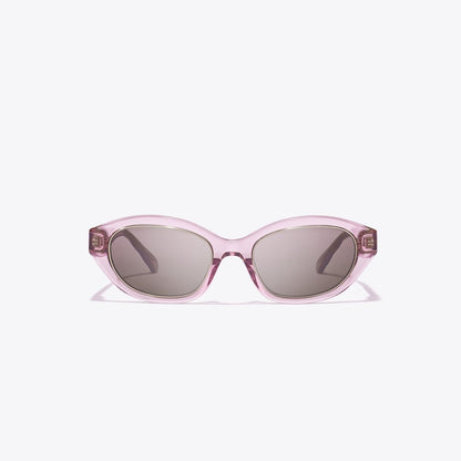 Tory Burch Kira Cat-Eye Sunglasses TRANSPARENT PINK/ DARK BROWN