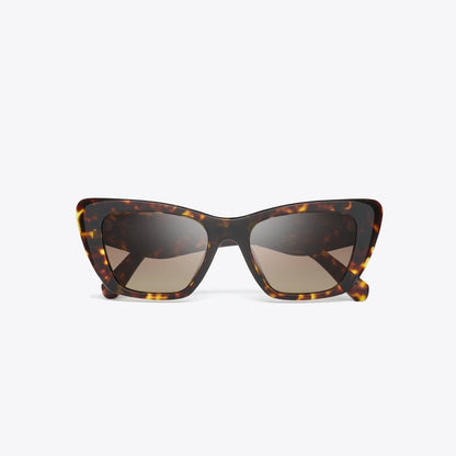 Tory Burch Kira Cat-Eye Sunglasses DARK TORTOISE/BROWN POLAR