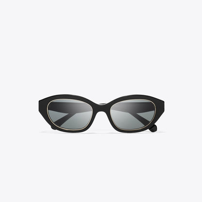 Tory Burch Kira Cat-Eye Sunglasses BLACK/DARK GRAY