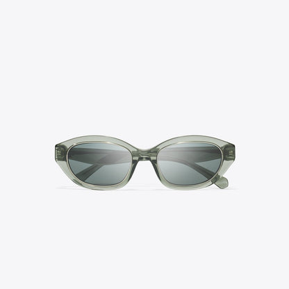 Tory Burch Kira Cat-Eye Sunglasses TRANSPARENT SAGE/DARK GRAY
