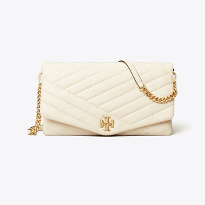 Tory Burch Kira Chevron Clutch New Ivory