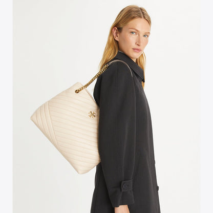 Tory Burch Kira Chevron Tote New Cream
