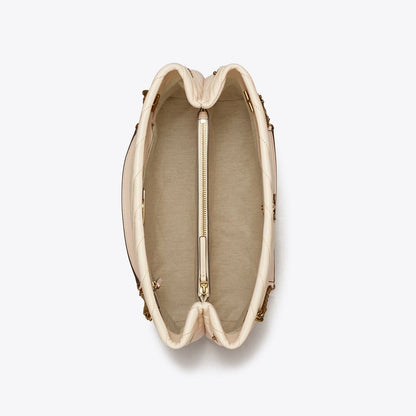 Tory Burch Kira Chevron Tote New Cream