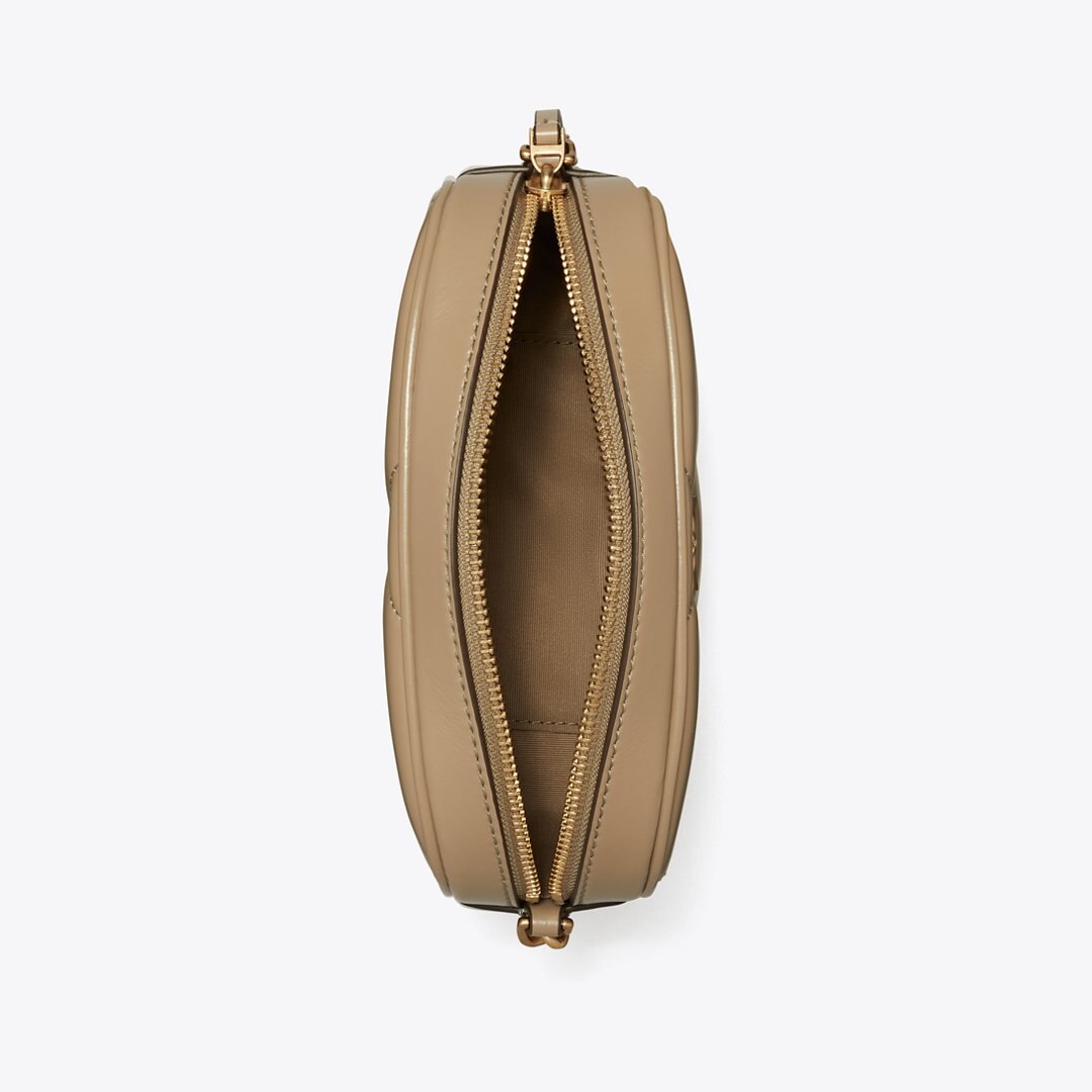 Tory Burch Kira Diamond Quilt Camera Bag Taupe Oak