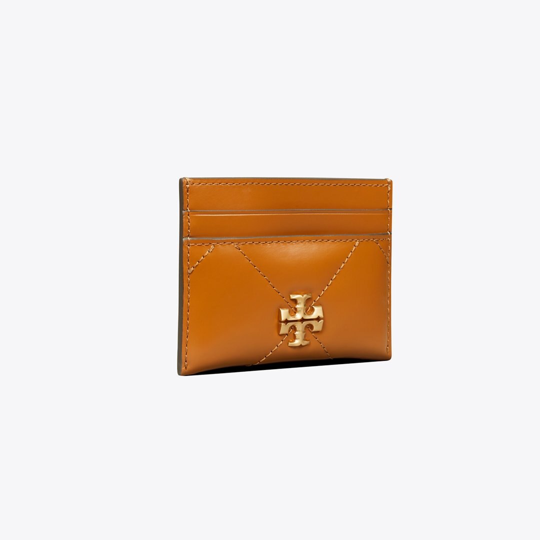 Tory Burch Kira Diamond Quilt Card Case Classic Chestnut