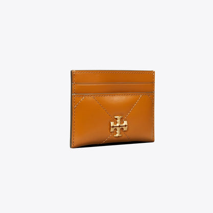 Tory Burch Kira Diamond Quilt Card Case Classic Chestnut