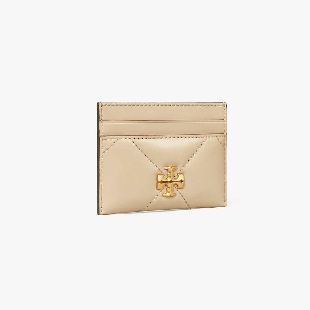 Tory Burch Kira Diamond Quilt Card Case Light Stone