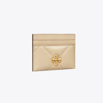 Tory Burch Kira Diamond Quilt Card Case Light Stone