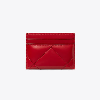 Tory Burch Kira Diamond Quilt Card Case Red