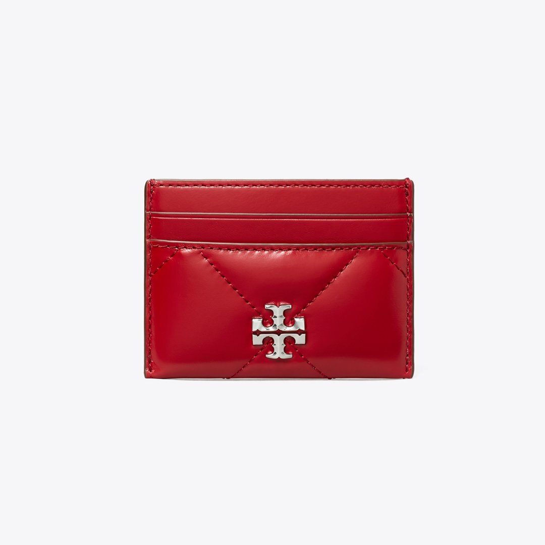 Tory Burch Kira Diamond Quilt Card Case Red