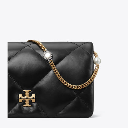 Tory Burch Kira Diamond Quilt Charm Crossbody Black