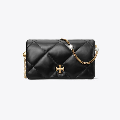 Tory Burch Kira Diamond Quilt Charm Crossbody Black