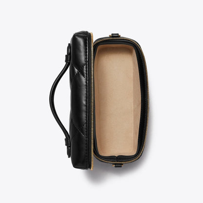 Tory Burch Kira Diamond Quilt Charm East-West Vanity Case Black