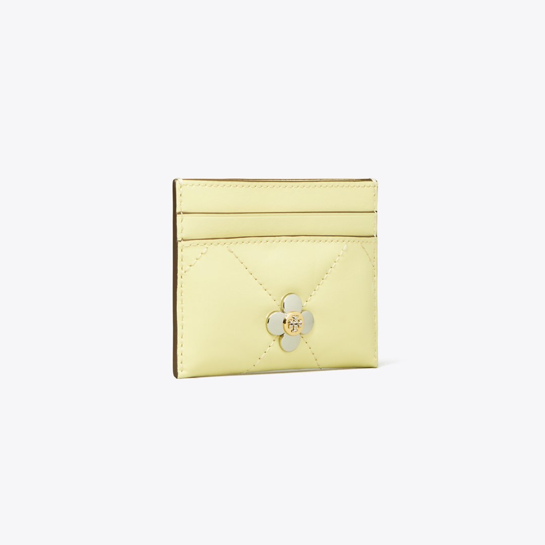 Tory Burch Kira Diamond Quilt Clover Card Case Frozen Zest