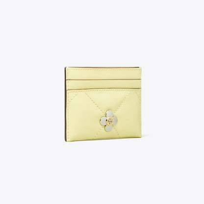 Tory Burch Kira Diamond Quilt Clover Card Case Frozen Zest