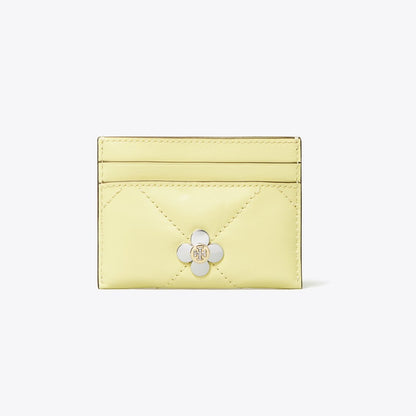 Tory Burch Kira Diamond Quilt Clover Card Case Frozen Zest