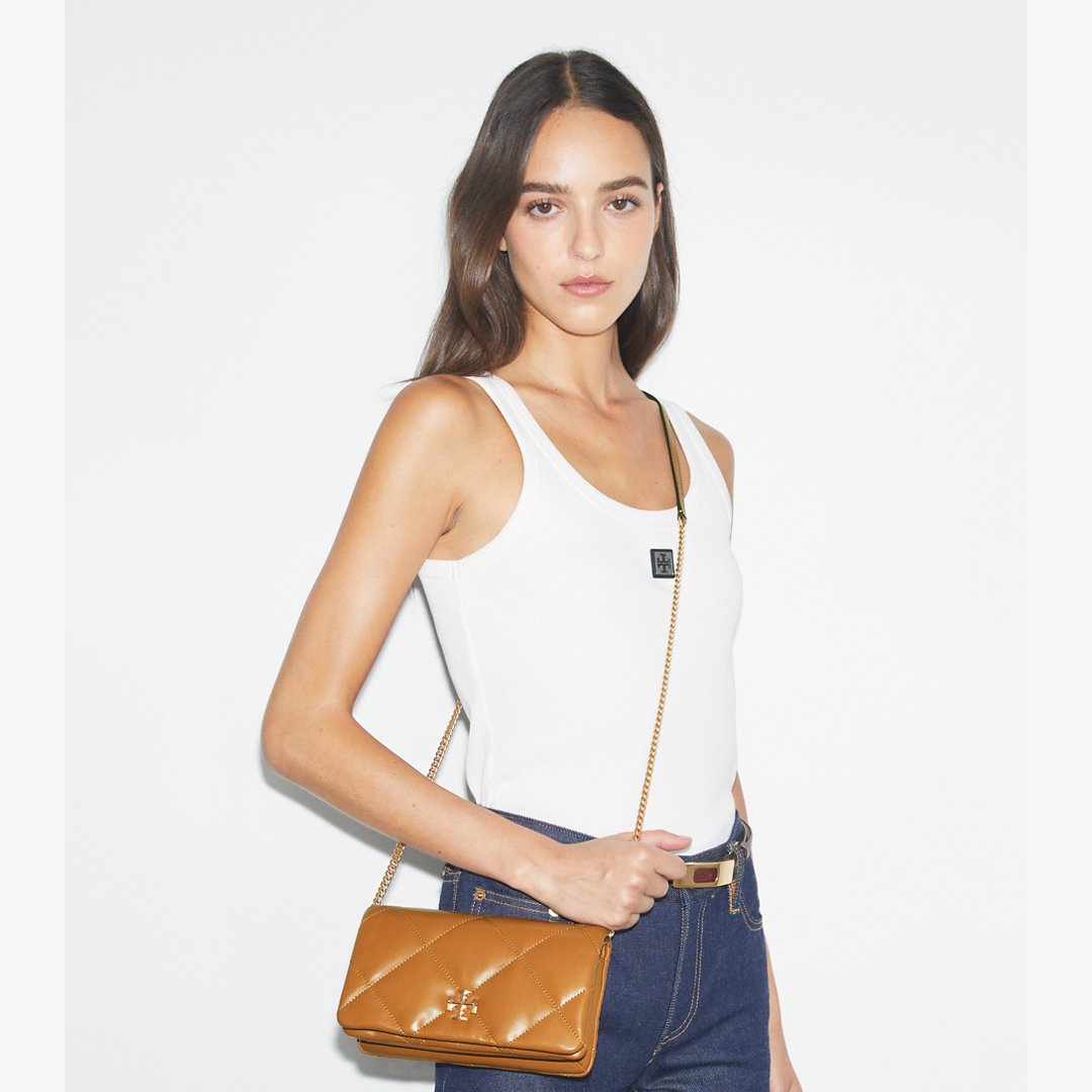 Tory Burch Kira Diamond Quilt Crossbody Classic Chestnut