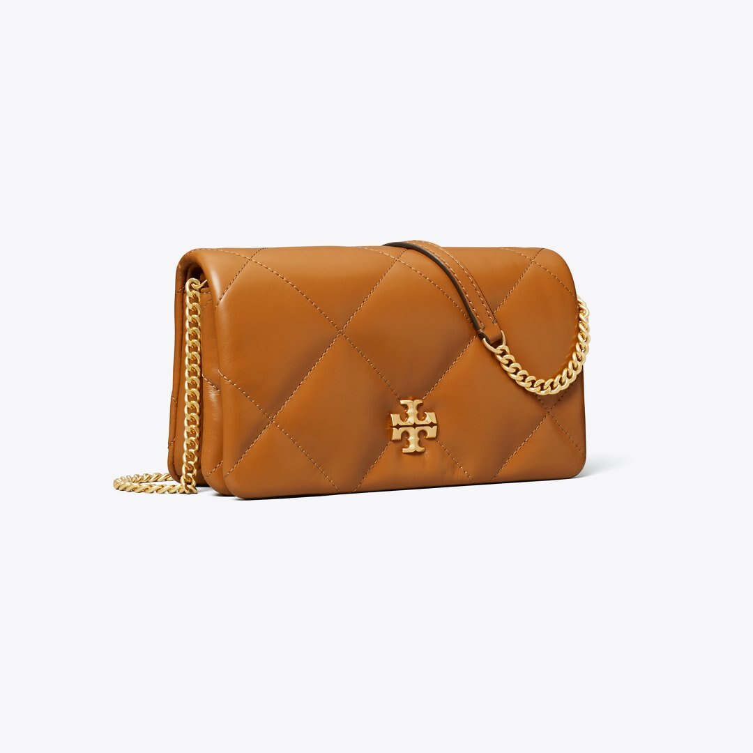 Tory Burch Kira Diamond Quilt Crossbody Classic Chestnut