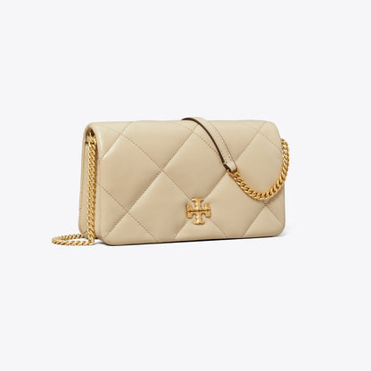 Tory Burch Kira Diamond Quilt Crossbody Light Stone