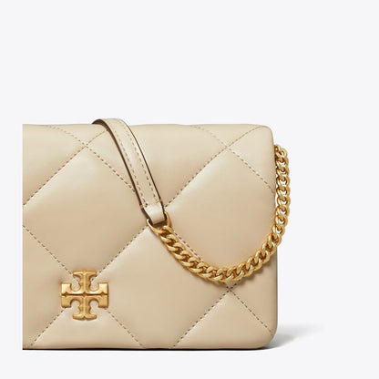 Tory Burch Kira Diamond Quilt Crossbody Light Stone