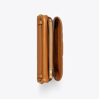 Tory Burch Kira Diamond Quilt Crossbody Classic Chestnut