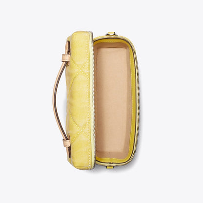 Tory Burch Kira Diamond Quilt Denim Vanity Case Yellow