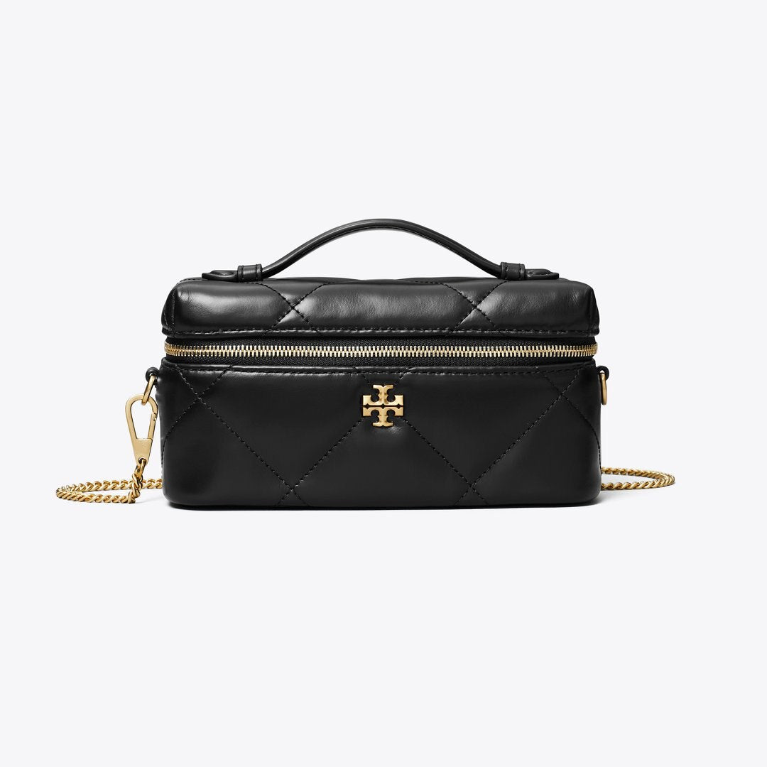 Tory Burch Kira Diamond Quilt East-West Vanity Case Black