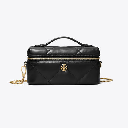 Tory Burch Kira Diamond Quilt East-West Vanity Case Black