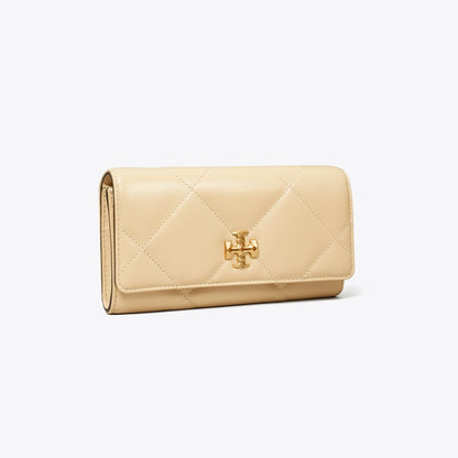 Tory Burch Kira Diamond Quilt Flap Wallet Vanilla Soft Serve