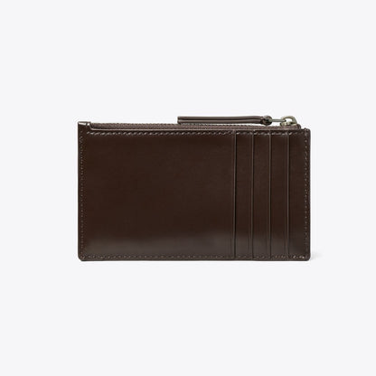 Tory Burch Kira Diamond Quilt Pav Zip Card Case Cocoa