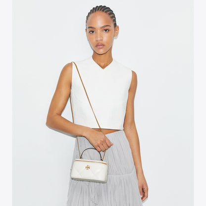 Tory Burch Kira Diamond Quilt Vanity Case Warm White