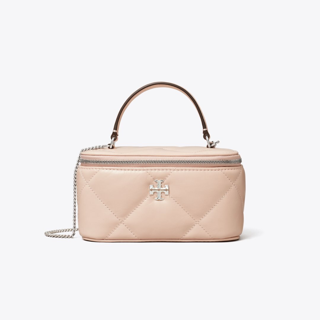 Tory Burch Kira Diamond Quilt Vanity Case Soft Pink