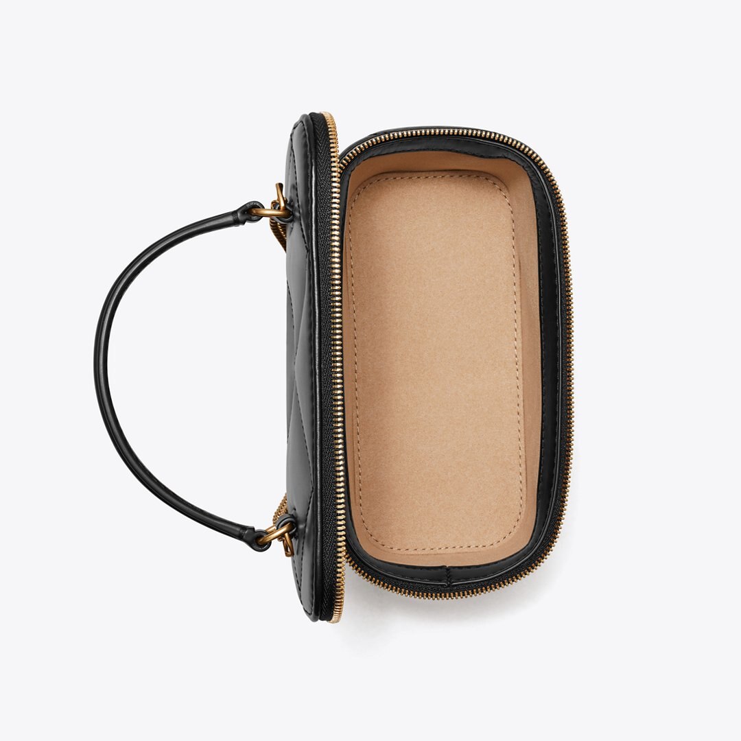 Tory Burch Kira Diamond Quilt Vanity Case Black